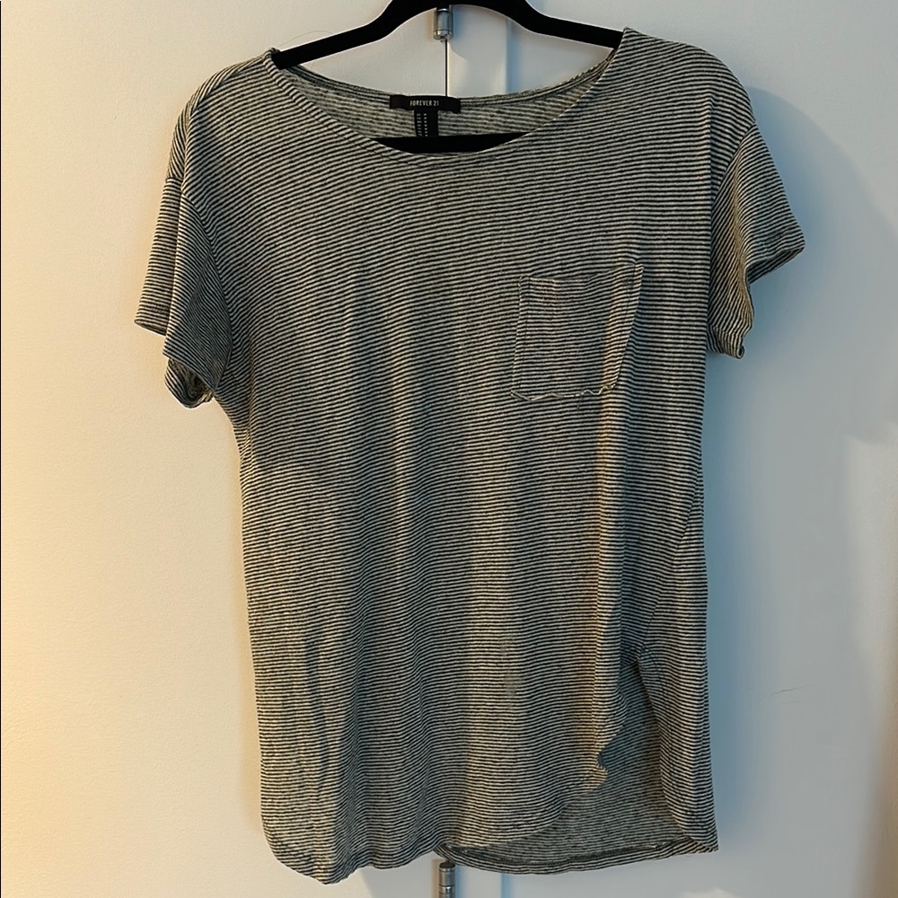 H&M Black and White Striped T-Shirt